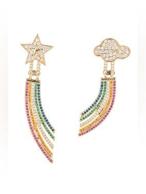 NIP Eye Candy Los Angeles  Star & Cloud Rainbow Earrings $82 MSRP